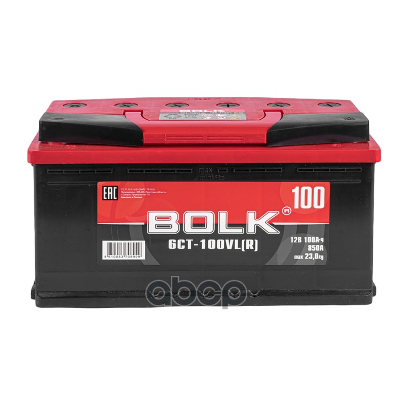 Аккумулятор BOLK Standart 100 А_ч обратный R+ 353x175x190 L5 EN 850 А