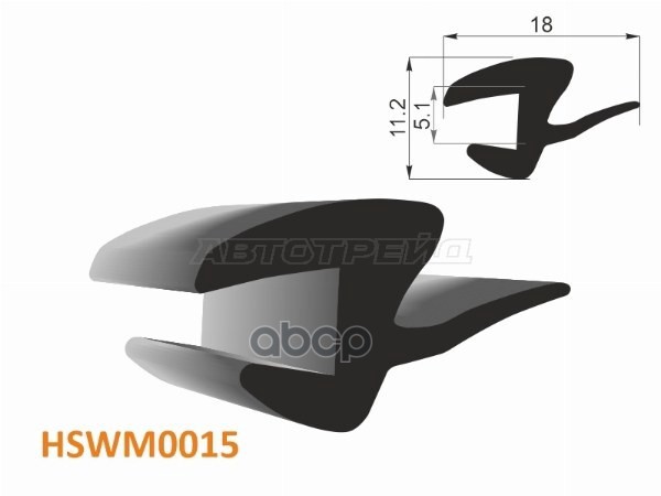 Молдинг универсальный (тип HYUNDAI/KIA) - бухта 30 м.(цена за 1метр) HOSU арт. HSWM0015