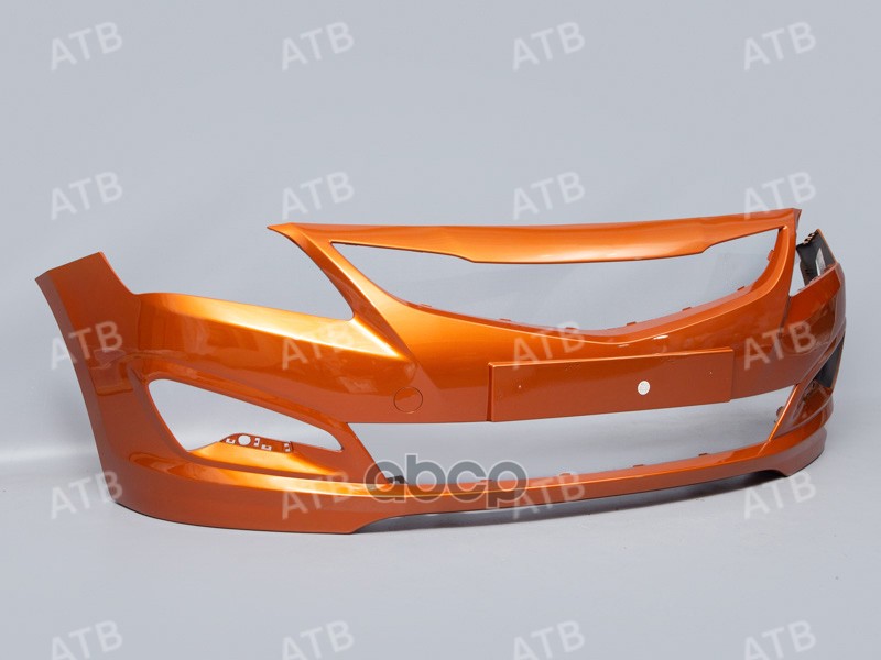 бампер Hyundai Solaris 1 2014-2017 рестайлинг передний Оранжевый (Vitamin) R9A