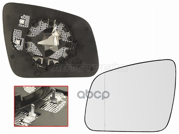 Полотно зеркала Mercedes-Benz C-Class 07-11 (Слева/ Обогрев/ асферическое) Sat арт. ST-121-0037