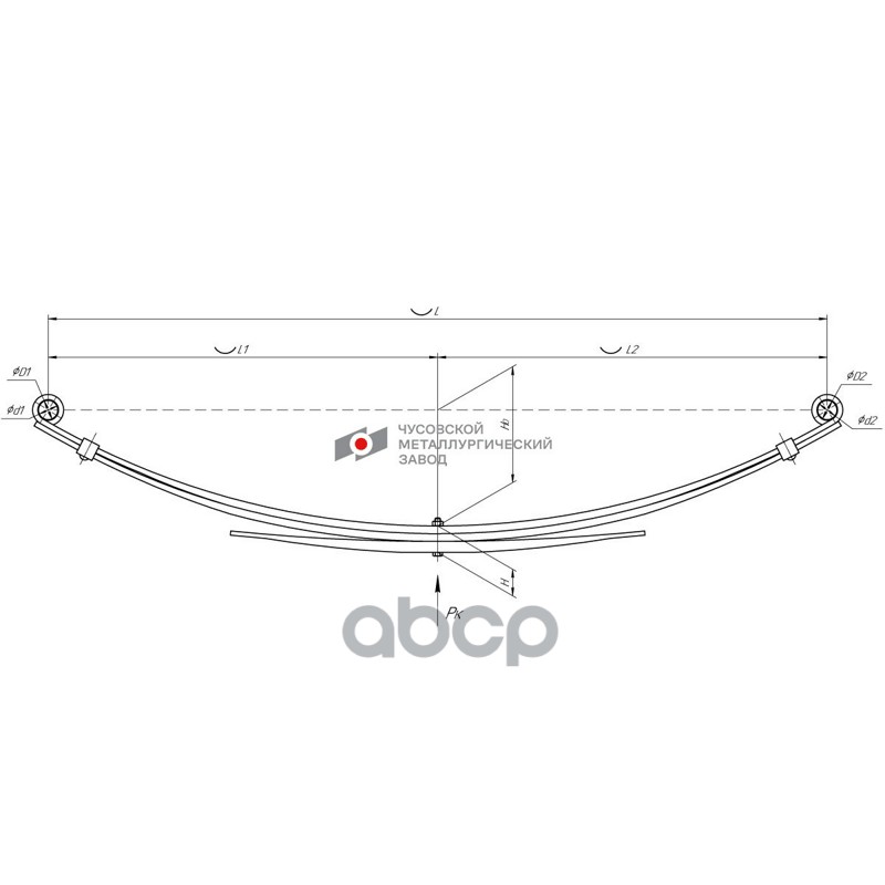 Рессора ВИС-2347, 2349 задняя (3-х листовая)