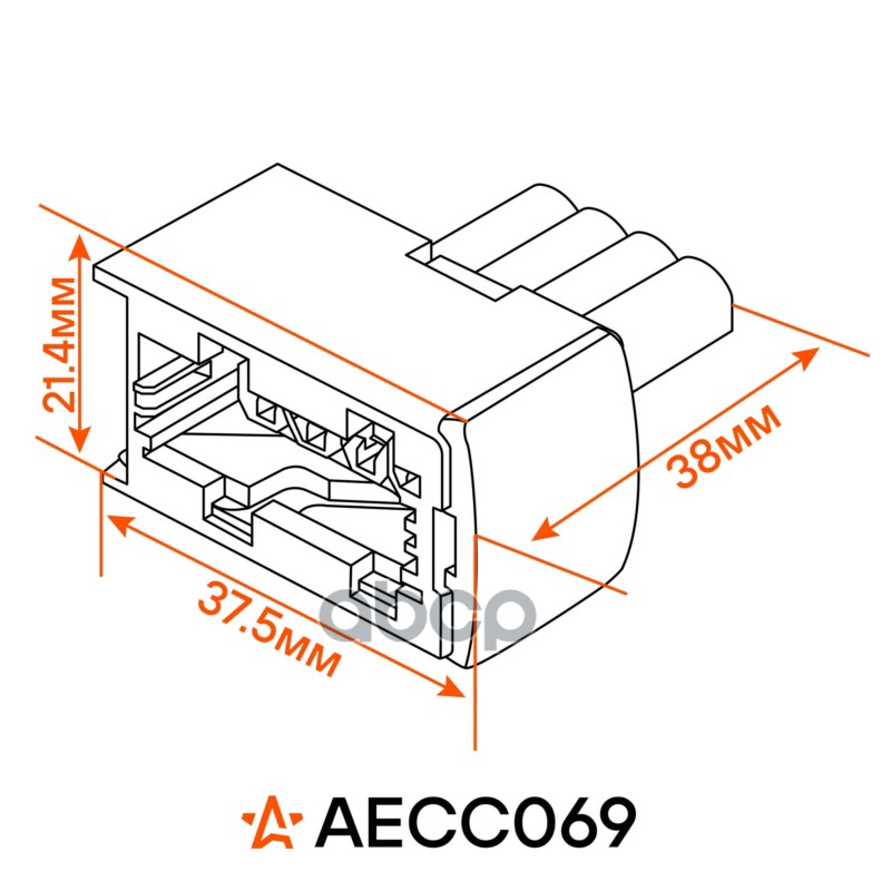 Разъём 4 pin с проводами для датчика кислорода Peugeot, Citroen, BMW Airline AECC069 11787548961;1618V3;V75489618004;V754896180;V75489618006;7548961;V75489618005;754896180;