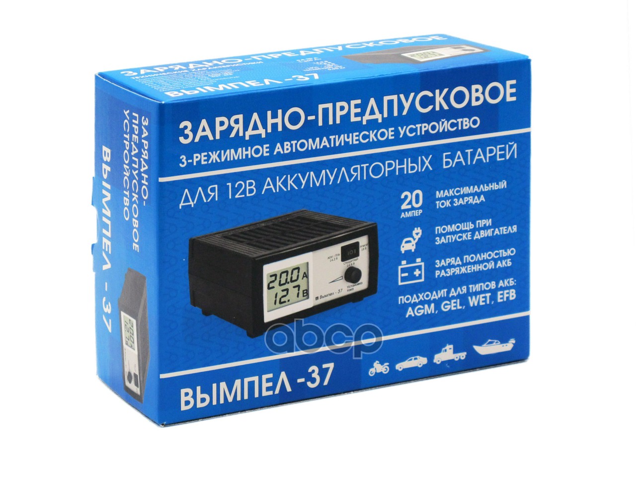 ЗУ Вымпел-37 (автомат,0-20А, 14.2/14.8/18 В,  ЖК индикатор)