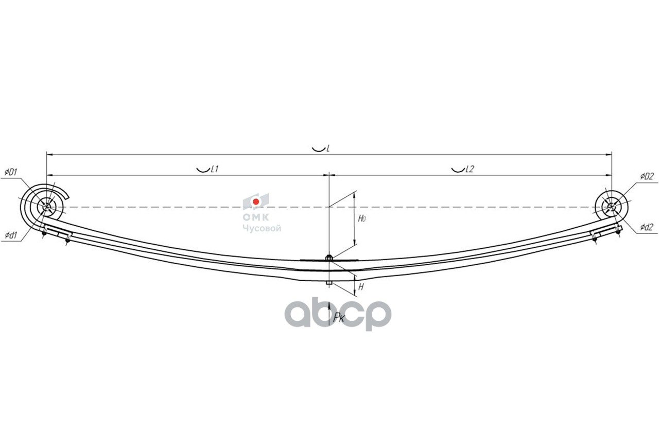 802802DF-2902012-10 Рессора передняя для DAF XF 105 2 листа