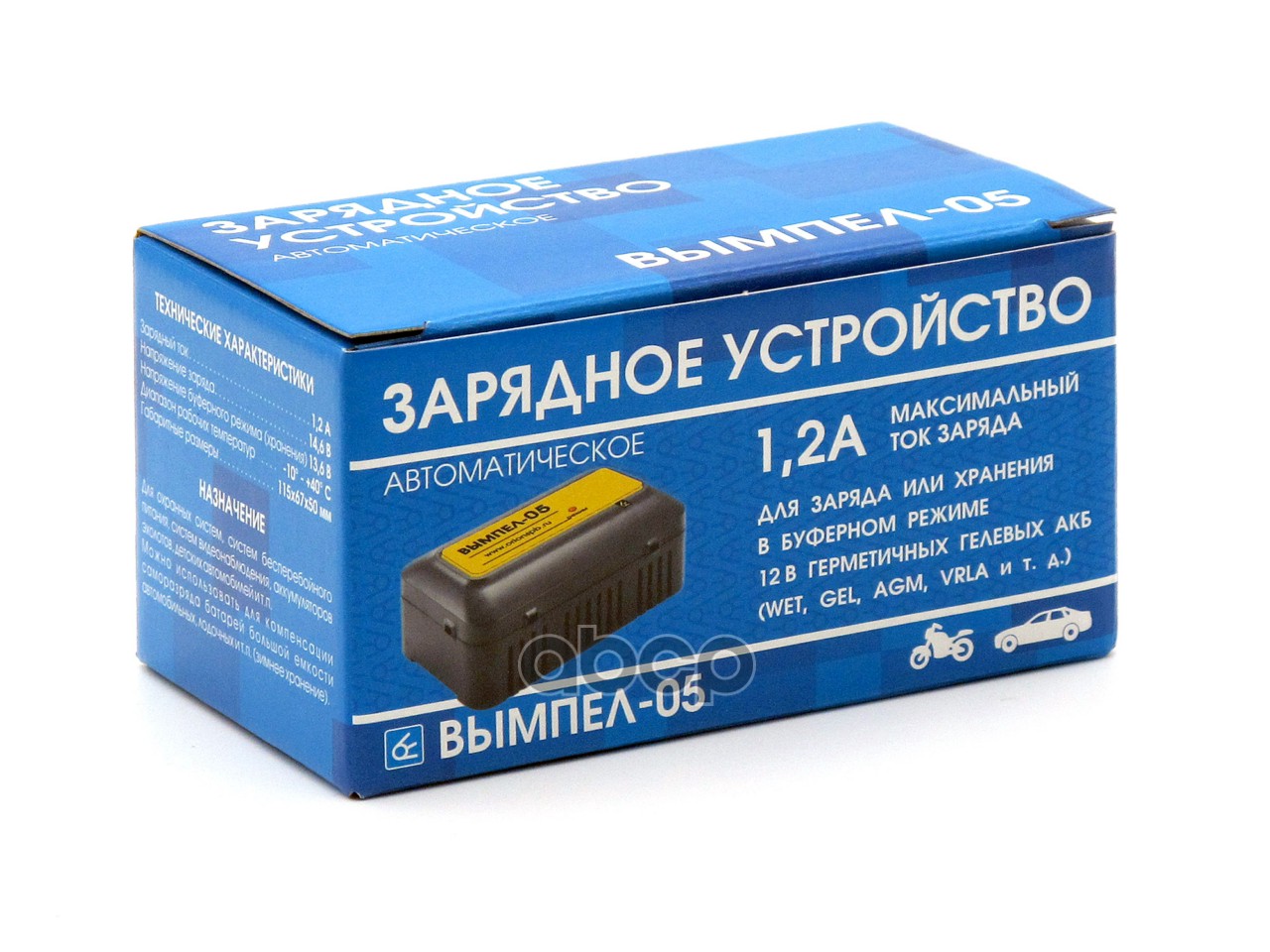 Устроиство зарядное Вымпел 12V 1.2A Вымпел-05 (для гелевых и кислот.АКБ)