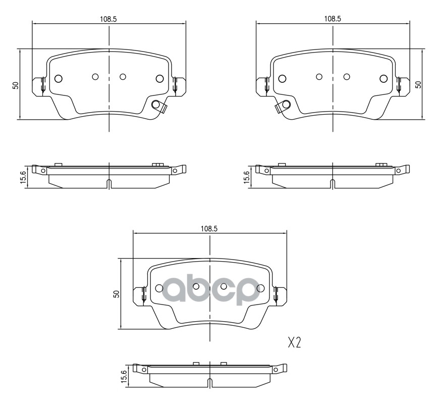 Комплект задних тормозных колодок, дисковый тормоз