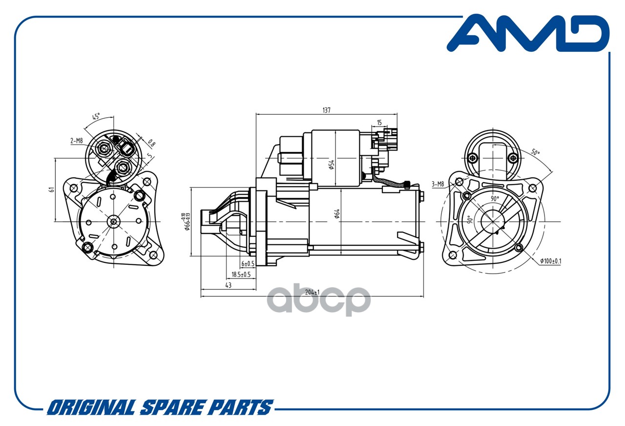 Стартер 21901-3708010-00/AMD.EL1328 AMD