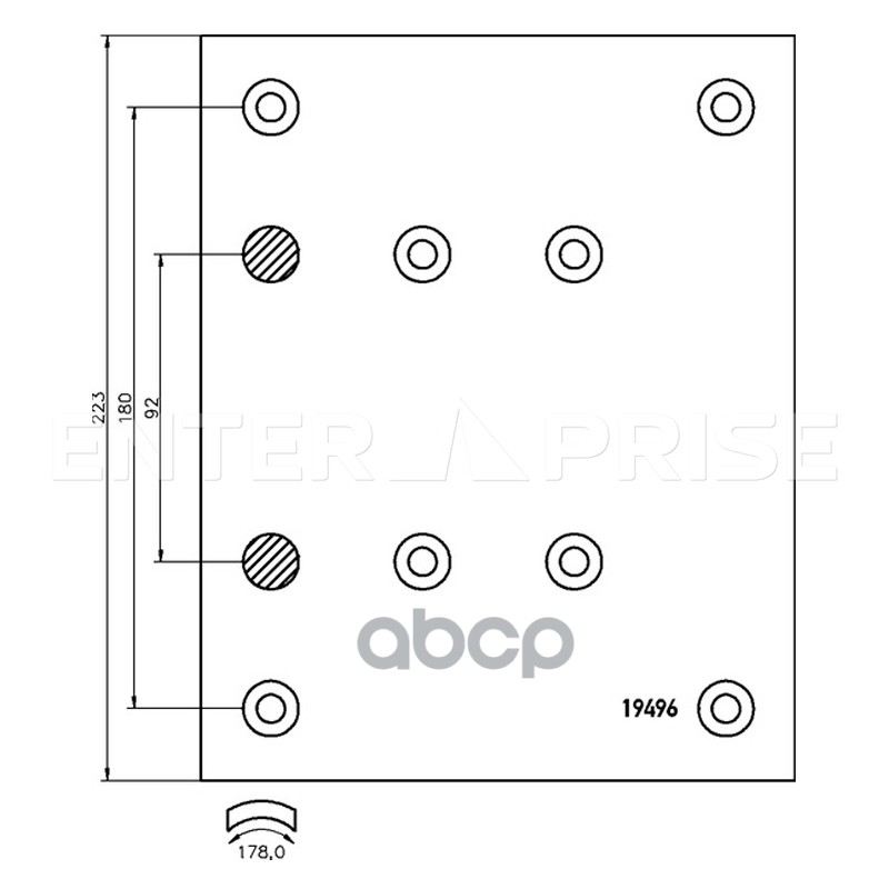 Накладки тормозные 19496/19488 MAN, MB  410х223 (толщ. 17,0 мм) (с заклёпками) -