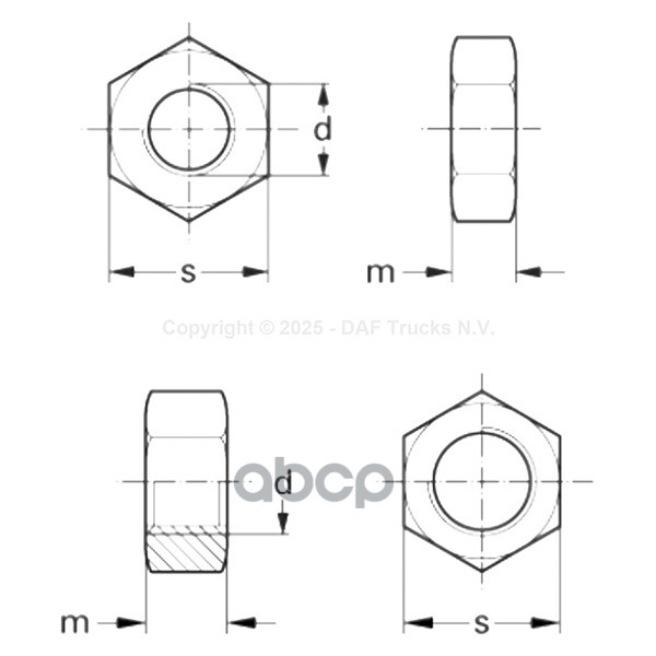 гайка выхлопной системы M14x2Volvo,DAF F800-3600/65/75/85/95/105II/IV/LF/CF/XF