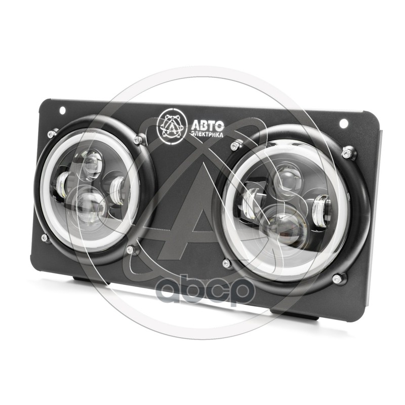 Фара МТЗ передняя круг.светодиодная комплект с ДХО,с поворот,с рамкой крепления