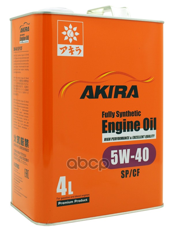 Масло AKIRA 5/40 ENGINE OIL синтетическое FS SP/CF/GF-6  4 л Япония A00032242-004
