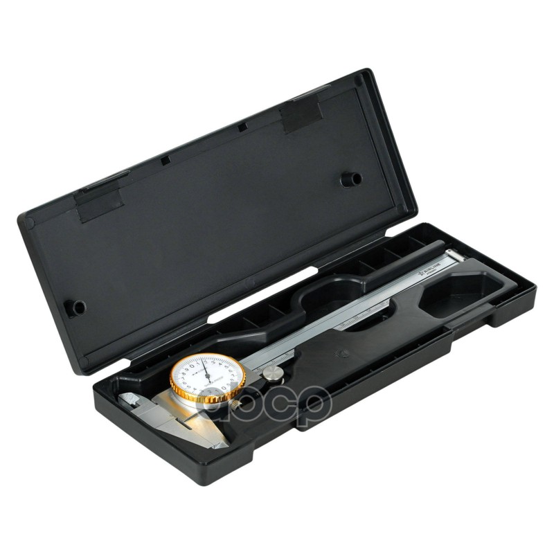 Штангенциркуль стрелочный 150мм шаг 0.02мм, стальной, глубиномер, кейс