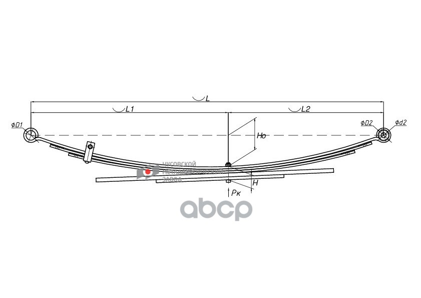 600805FD-2912012-10 Рессора задняя для Ford Ranger, Mazda B 5 листов