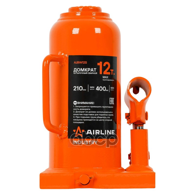 Домкрат бутылочный сварной 12т 210-400мм INDUSTRY