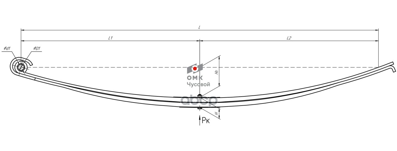 Рессора передняя 902202KZ-2902012-15 передняя для грузовиков производства ПАО Ка