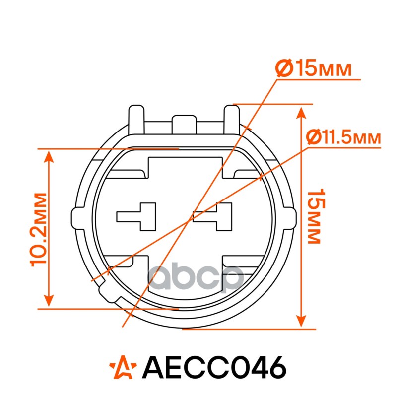 Разъём 2 pin с проводами для датчика положения коленвала Лада, Renault, Nissan (AECC046)