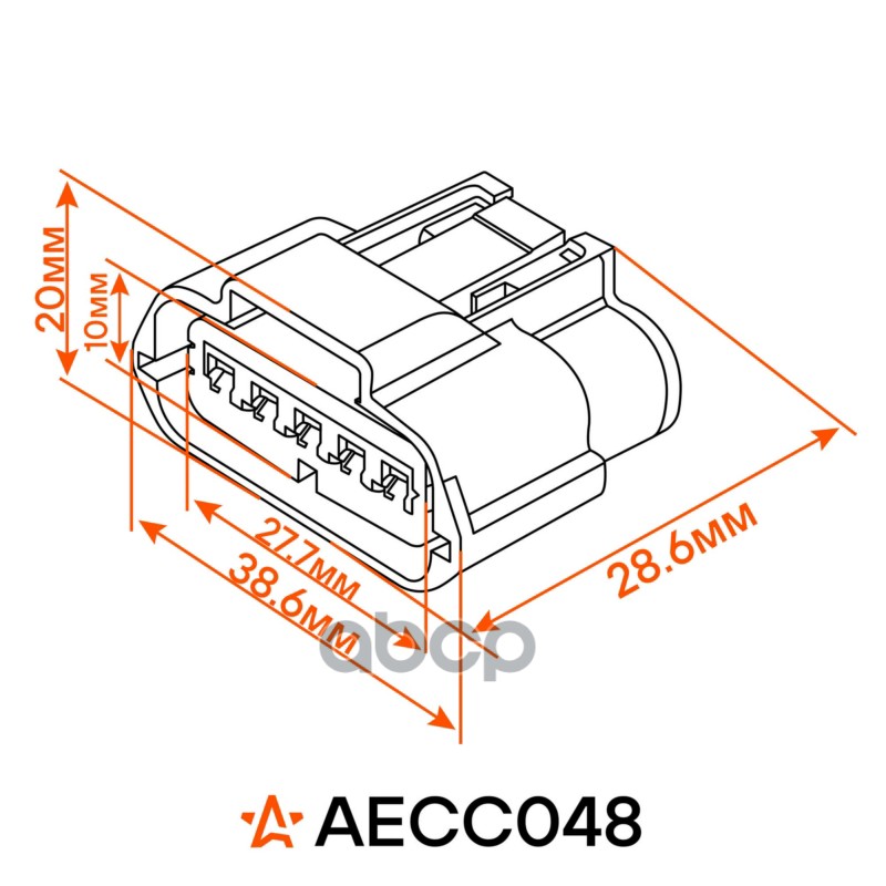 Разъём 5 pin с проводами для датчика масс. расх. воздуха Nissan Airline AECC048 226806N21A;226806N210;226807J500;226806N211;