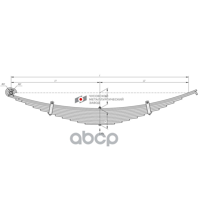 901212KZ-2902012-20 6520-2902012-20 Рессора передняя КамАЗ 6520, 53605, 6522 12