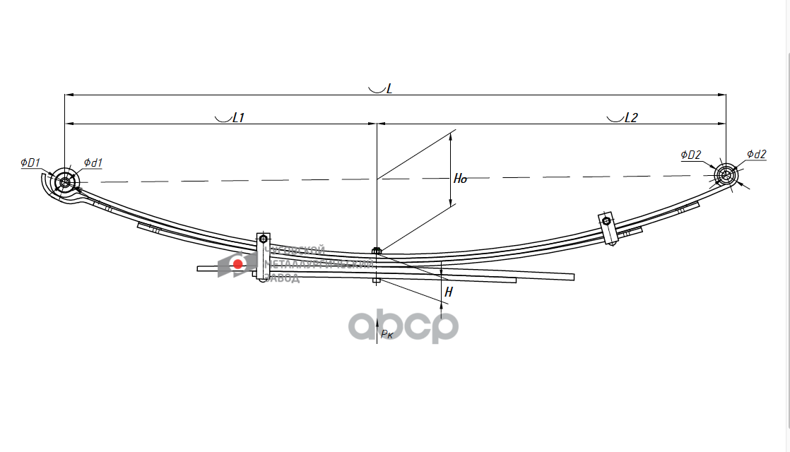 600805TY-2912012-10 Рессора задняя для Toyota Hilux 5 листов