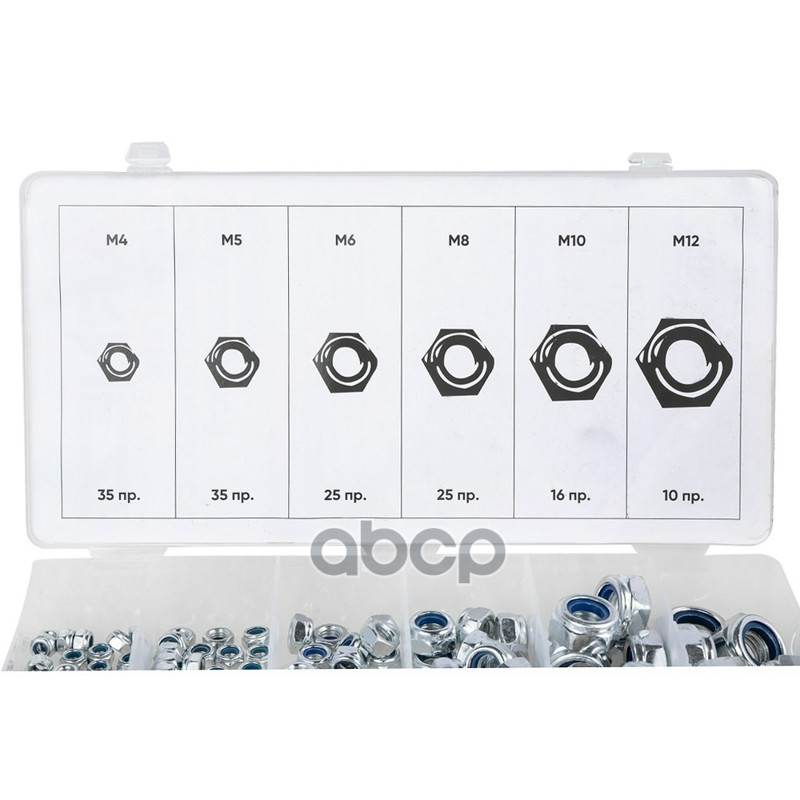Набор гаек самоконтрящихся с нейлоновой вставкой 146пр. ARNEZI R8020125