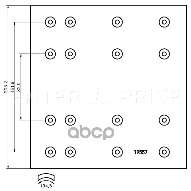 Накладки тормозные 19557 SMB 419х203 (5х15) (с заклёпками) ->150000км