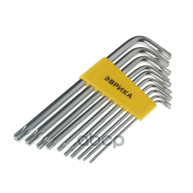 Набор ключей TORX T9-Т50 Г-образных удлиненных 10 предметов ЭВРИКА