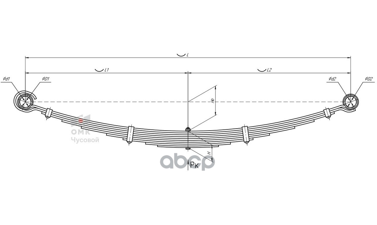 Рессора УАЗ-469, 3151 задняя (9 листов) усиленная