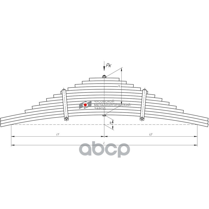 1002213KZ-2912012 6520-2912012 ЧМЗ Рессора задняя КамАЗ 6520, 6522, 65221 13 лис