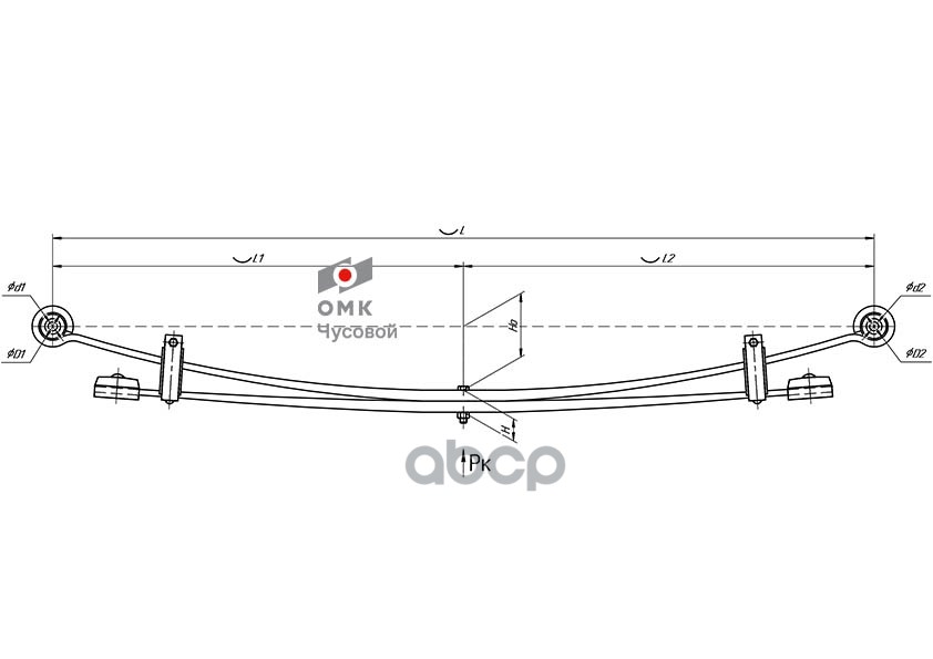 Рессора УАЗ Профи с 2017 г.в. задняя 1 листовая с подрессорником усиленная