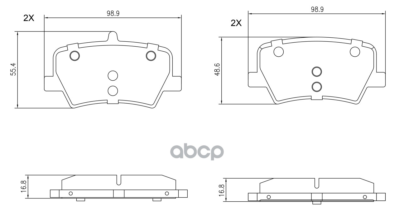 Комплект задних тормозных колодок, дисковый тормоз