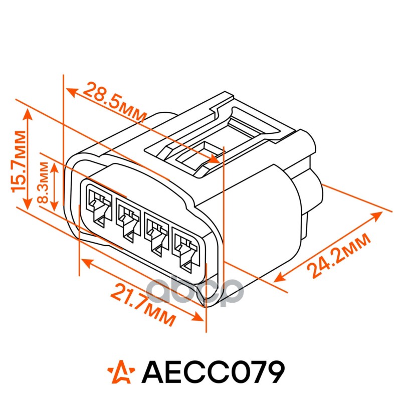 Разъём 4 pin с проводами для катушки зажигания Toyota, Lexus, Peugeot (AECC079)