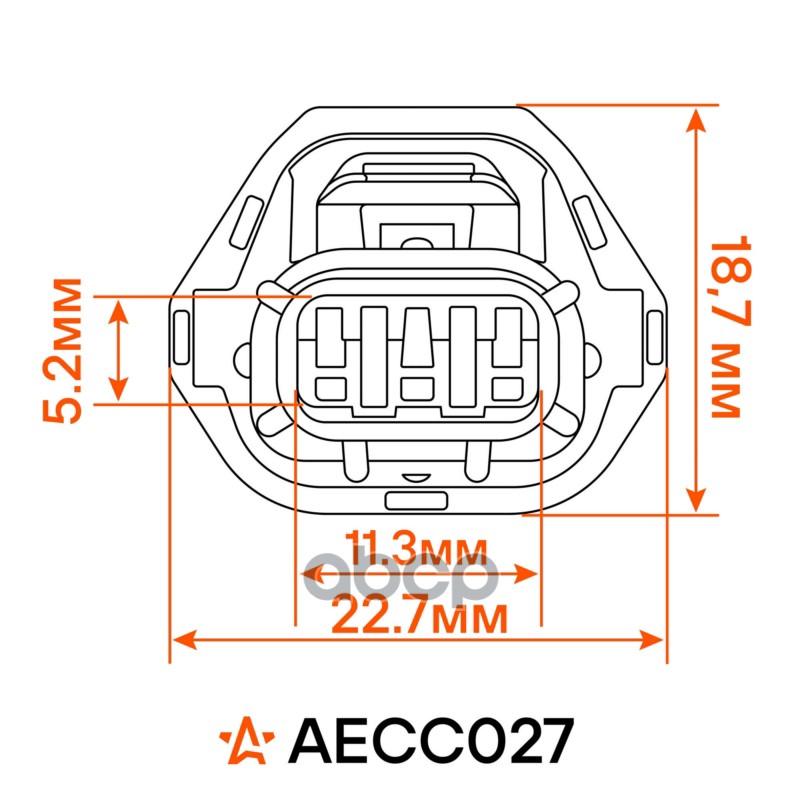 Разъём 3 pin с проводами для датчика фазы Mitsubishi Lancer IX, Hyundai Getz Airline AECC027 3931038050;ZJ1018221;3322050G02;91173944;138138;3310065D00;J005T23191;J5T23071;MD327107;91175909;3322050G01;J005T23071A;3931038030;BP4W18230;91174659;J5T23071A;J5