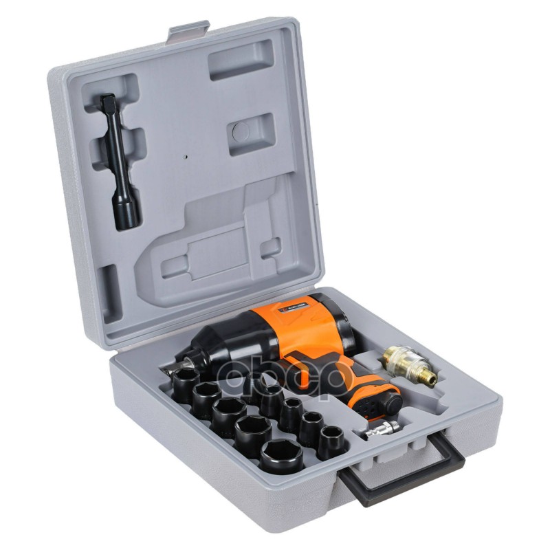 Гайковерт пневматический ударный композитный 1/2 DR 330Нм PRO с головками 17пр. (9-27мм), кейс