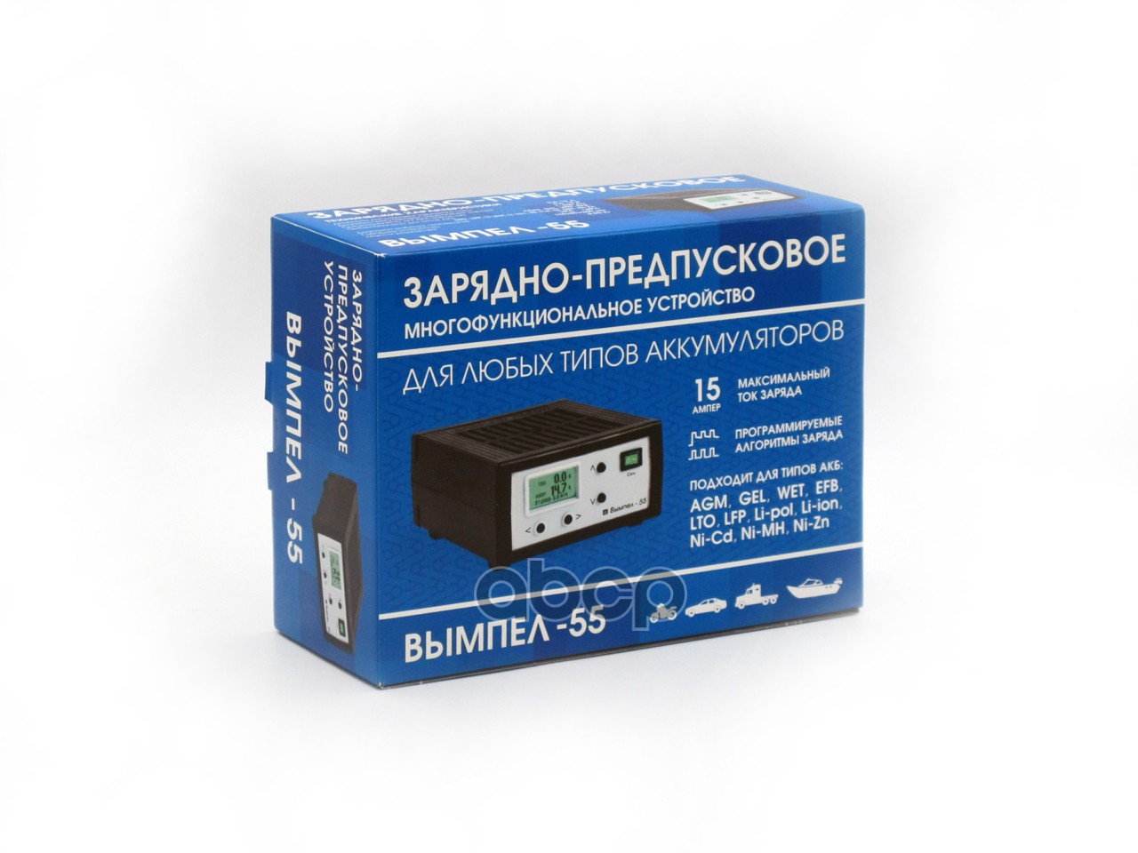 ЗУ Вымпел-55 (автомат, 0,5-15А, 0,5-18В, ЖК индикатор)