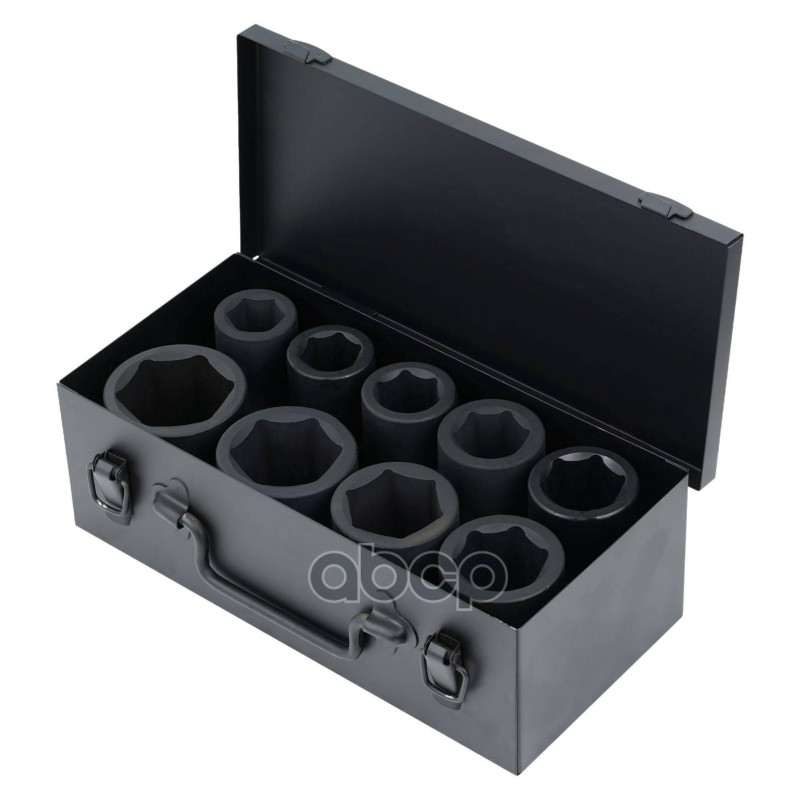 Набор головок ударных 1DR L=90мм, 9пр. (26-50мм) металл.кейс (ATAS413)