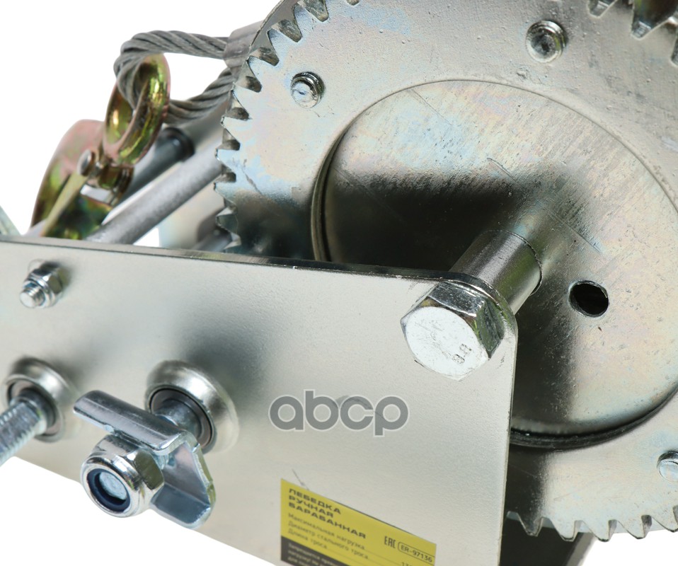 Лебедка барабанная 1.3т L=10м тросовая двухскоростная ЭВРИКА