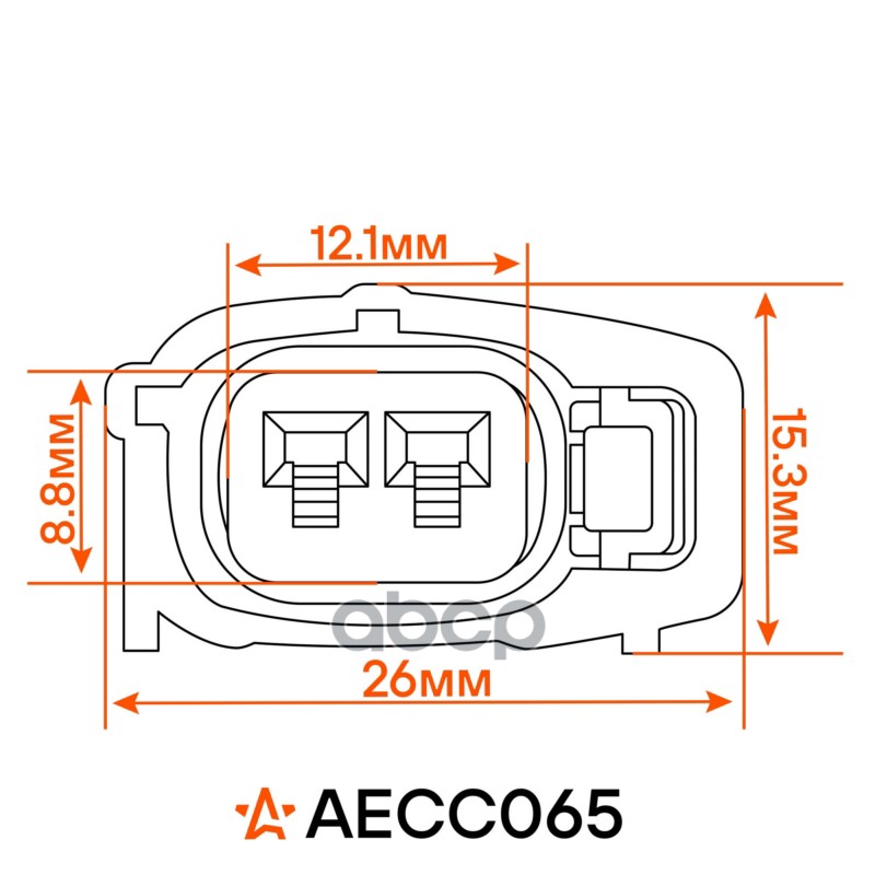 Разъём 2 pin с проводами для датчика детонации Toyota Corolla, RAV4, Camry Airline AECC065 8961506010;8961520090;8961502020;