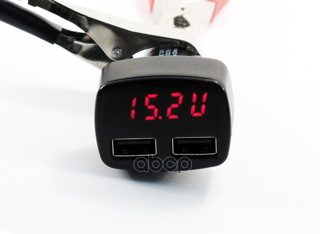 Вольтметр напряжения (12/24V) (в прикуриватель, 4 в1(термометр,амперметр,зарядка