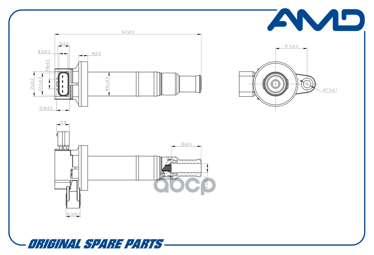 Катушка зажигания 90919-02240/AMD.EL828 AMD
