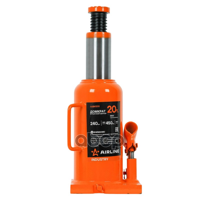 Домкрат бутылочный сварной 20т 240-450мм INDUSTRY