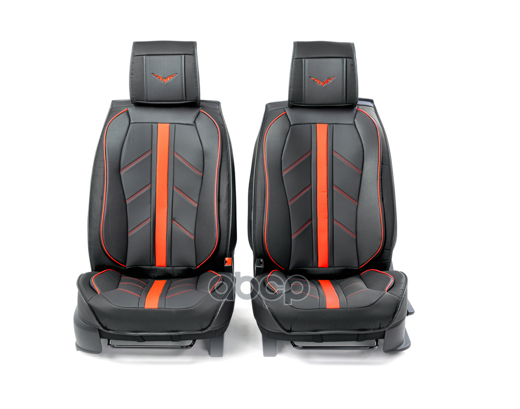 Накидки каркасные на сиденья передние 3D Car Performance, 2 шт.экокожа (черный)