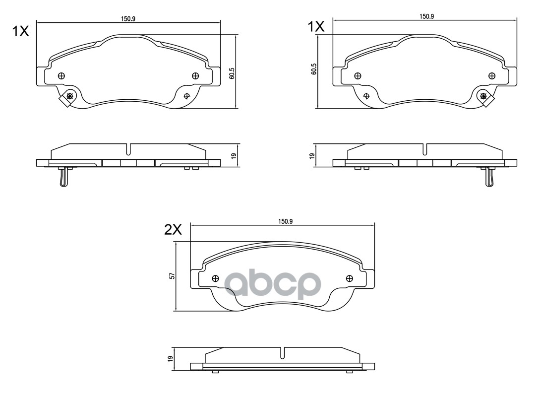 Комплект передних тормозных колодок, дисковый тормоз