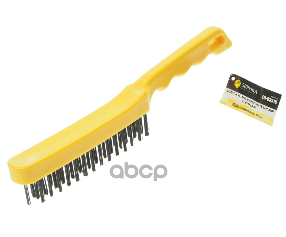 Щетка металлическая ручная пластиковый корпус, сталь 3x15 рядов ЭВРИКА