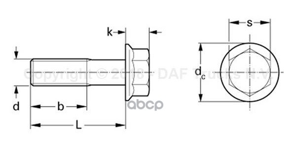 болт M8x1.25x63 10.9 DAF