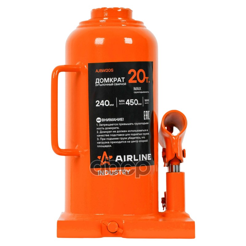 Домкрат бутылочный сварной 20т 240-450мм INDUSTRY