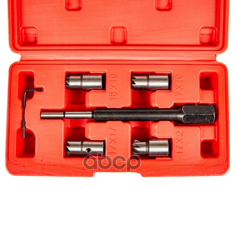 Набор приспособлений для чистки и восстановления форсунок 15-21мм 6 предметов в