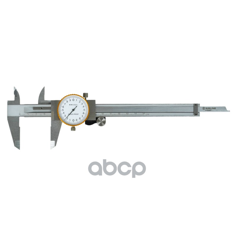 Штангенциркуль стрелочный 150мм шаг 0.02мм, стальной, глубиномер, кейс