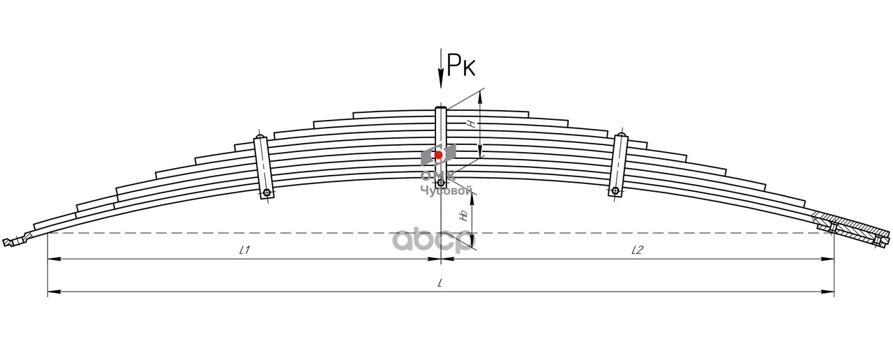 5425-2912012-01 Рессора задняя КамАЗ 4952, 5425, 5460 10 листов