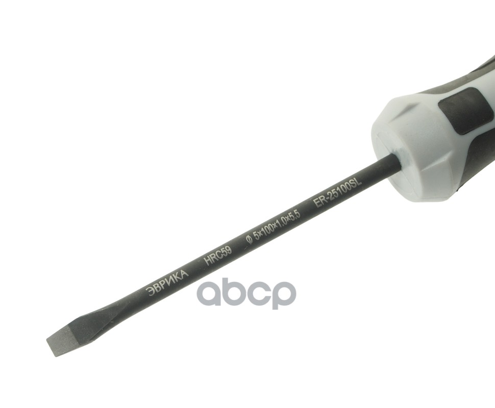 Отвертка шлицевая SL 5.5х100мм магнитная (сталь S2) с держателем ЭВРИКА