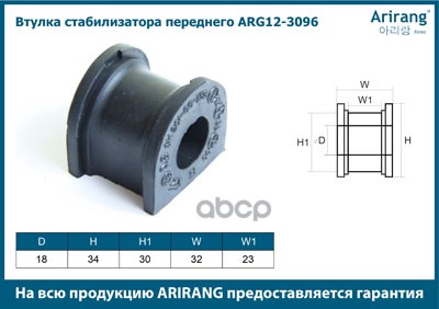 Втулка стабилизатора переднего Kia (Spectra ИЖ)